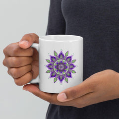 Elegant White Glossy Mandala Mug - Beyond T-shirts