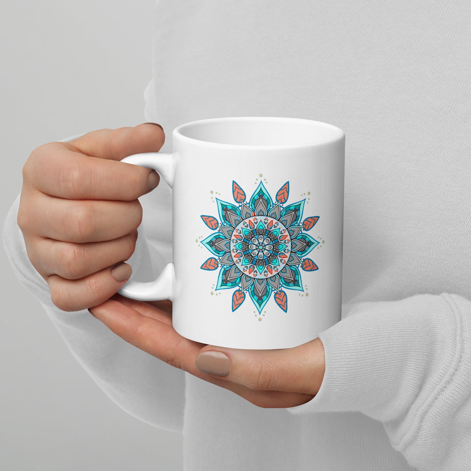 Intricate Mandala Charms White Mug - Beyond T-shirts