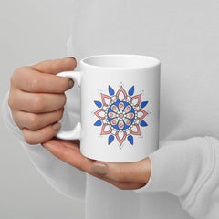 White Glossy Mandala Reflection Mug - Beyond T-shirts