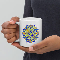 Mandala Tranquility On White Mug - Beyond T-shirts