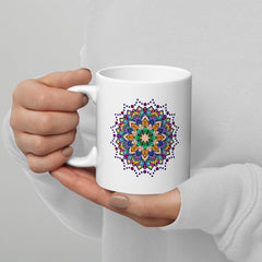 Mandala Tranquility on White Glossy Mug - Beyond T-shirts