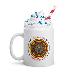 Lotus Harmony Mandala White Glossy Mug - Beyond T-shirts