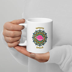 Peacock Elegance - Mandala White Glossy Mug - Beyond T-shirts