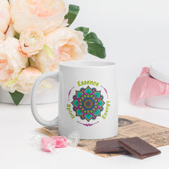 Lunar Brew Mandala White Glossy Mug - Beyond T-shirts