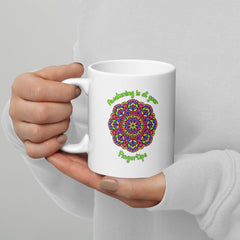 Resilience In Every Sip Mandala White Glossy Mug - Beyond T-shirts