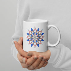 White Glossy Mandala Reflection Mug - Beyond T-shirts