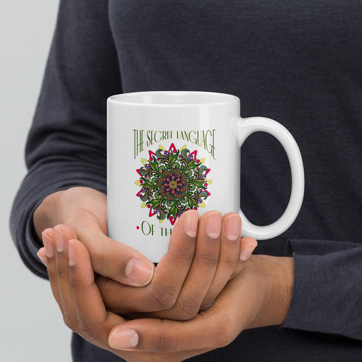 Elegance In Every Sip Mandala White Glossy Mug - Beyond T-shirts