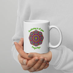 Resilience In Every Sip Mandala White Glossy Mug - Beyond T-shirts