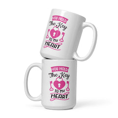 You Hold The Key To My Heart White Glossy Mug