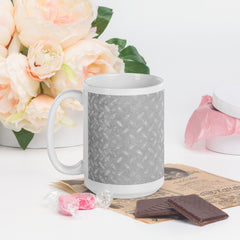 Jacquard Jet Texture White Glossy Mug