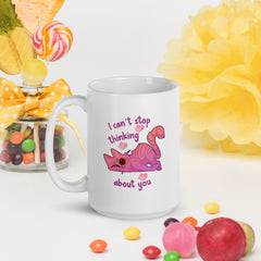 Thinking About You White glossy mug