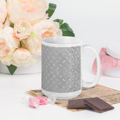 Jacquard Jet Texture White Glossy Mug