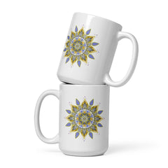 Sleek White Mandala Delight Mug - Beyond T-shirts