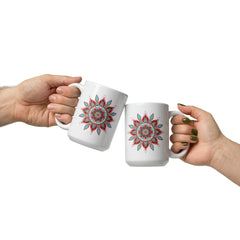 Mandala Elegance On White Glossy Mug - Beyond T-shirts