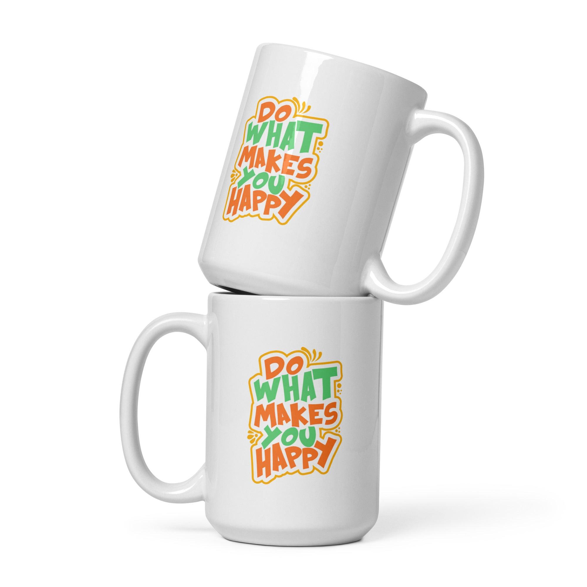 Futuristic Digital Fonts White Glossy Mug - Beyond T-shirts