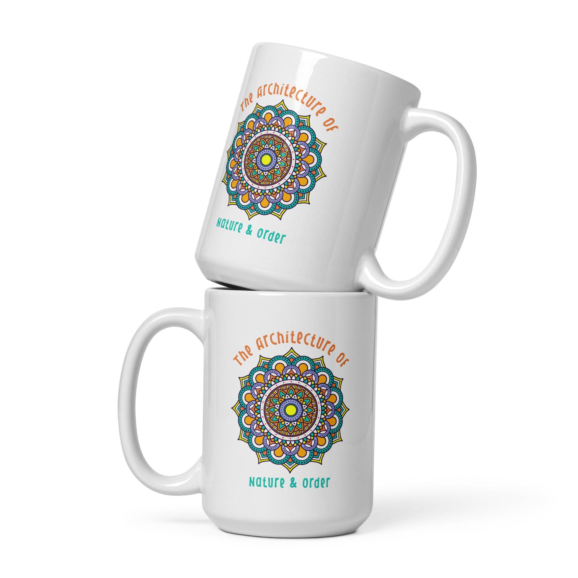 Chakra Awakening Mandala White Glossy Mug - Beyond T-shirts