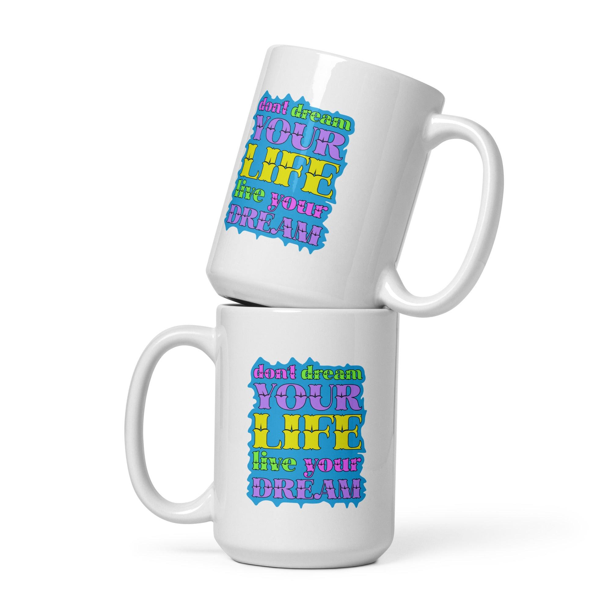 Pop Art Typography Splash White Glossy Mug - Beyond T-shirts