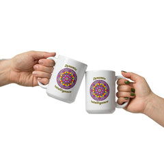 Elephant Wisdom Mandala White Glossy Mug - Beyond T-shirts