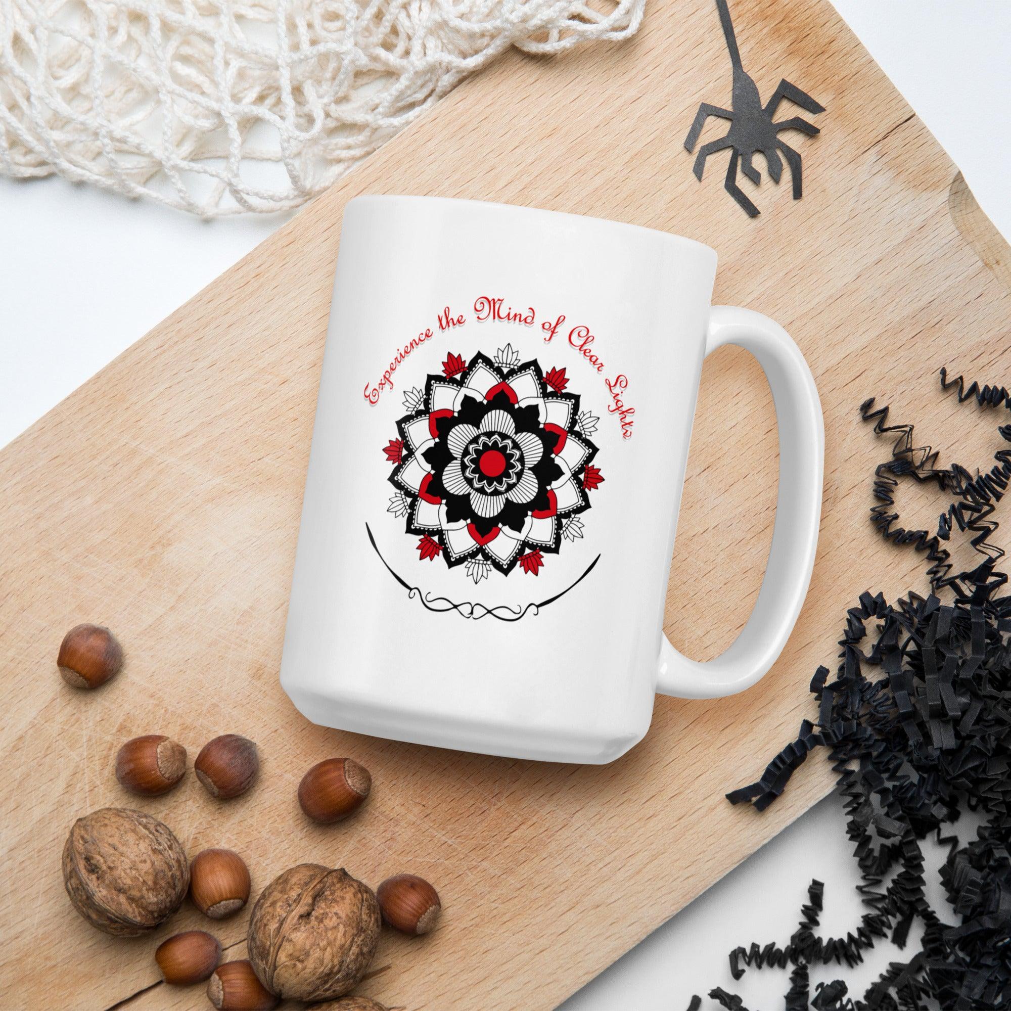 Abundance Brew Mandala White Glossy Mug - Beyond T-shirts