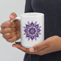 Elegant White Glossy Mandala Mug - Beyond T-shirts