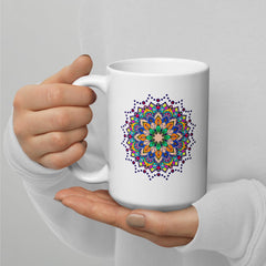 Mandala Tranquility on White Glossy Mug - Beyond T-shirts