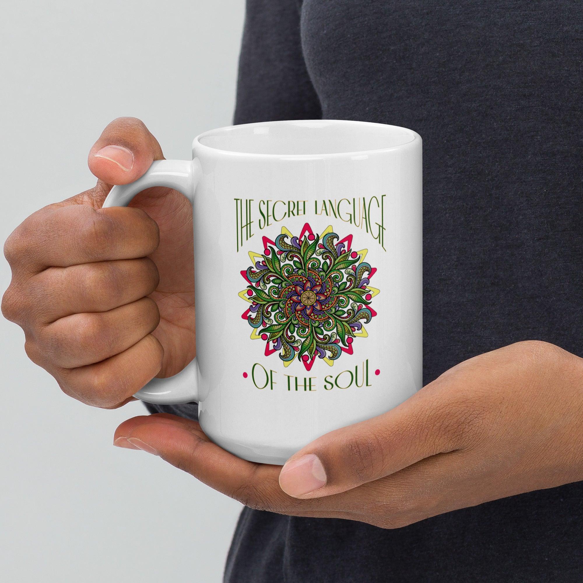 Elegance In Every Sip Mandala White Glossy Mug - Beyond T-shirts