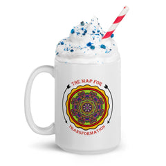 Lotus Harmony Mandala White Glossy Mug - Beyond T-shirts