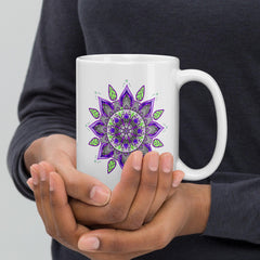 Elegant White Glossy Mandala Mug - Beyond T-shirts