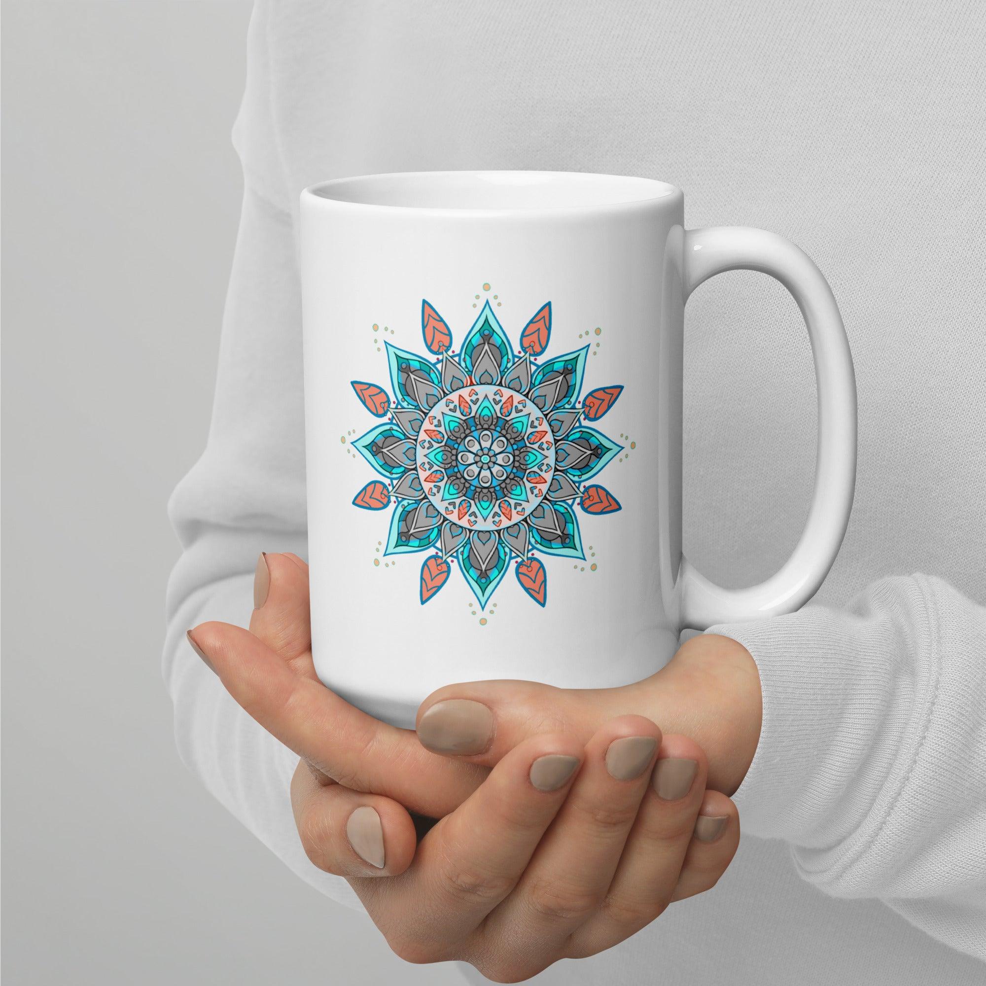 Intricate Mandala Charms White Mug - Beyond T-shirts