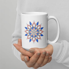 White Glossy Mandala Reflection Mug - Beyond T-shirts