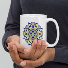 Mandala Tranquility On White Mug - Beyond T-shirts