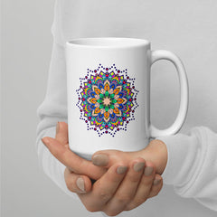 Mandala Tranquility on White Glossy Mug - Beyond T-shirts