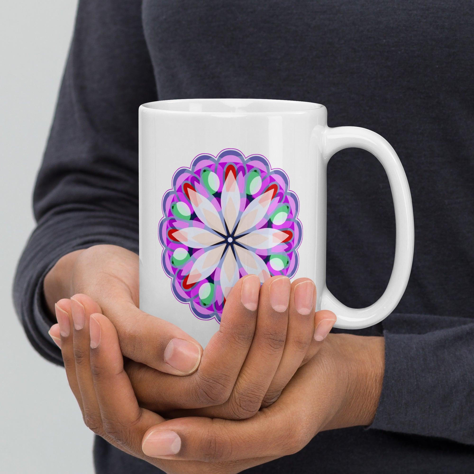 Mandala Whispers On White Mug - Beyond T-shirts