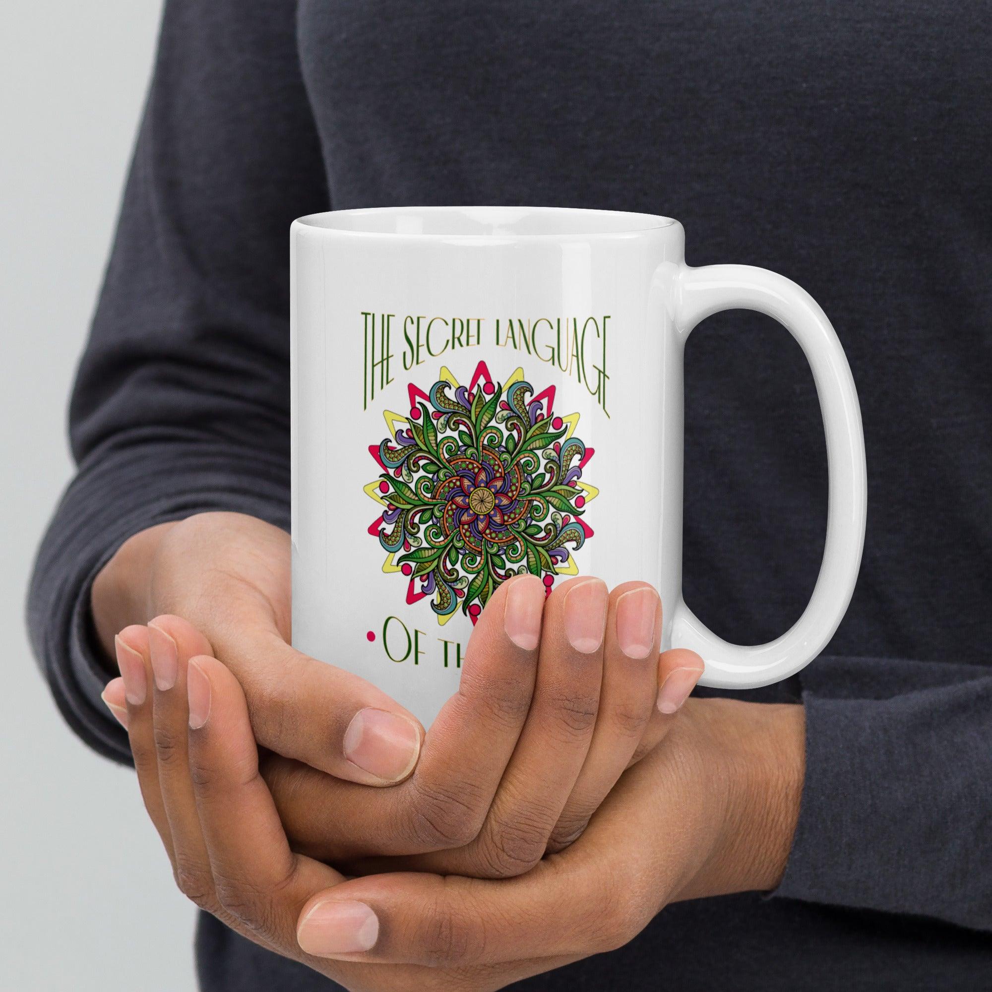 Elegance In Every Sip Mandala White Glossy Mug - Beyond T-shirts