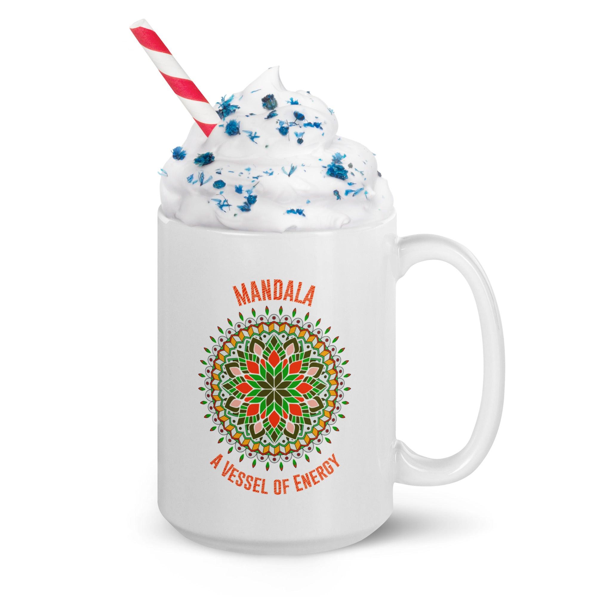 Celestial Sip Mandala White Glossy Mug - Beyond T-shirts