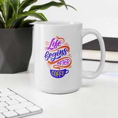 Typography Artistry White Glossy Mug - Beyond T-shirts