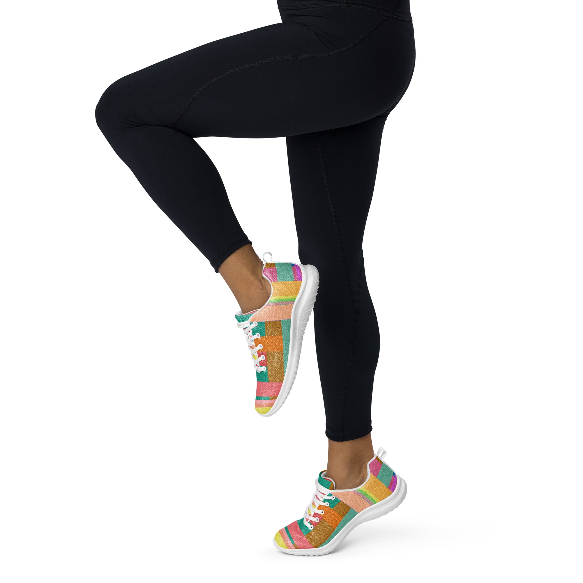 Energize your workout with the vibrant, Prism Power Women's Athletic Shoes, featuring a kaleidoscope of colors.