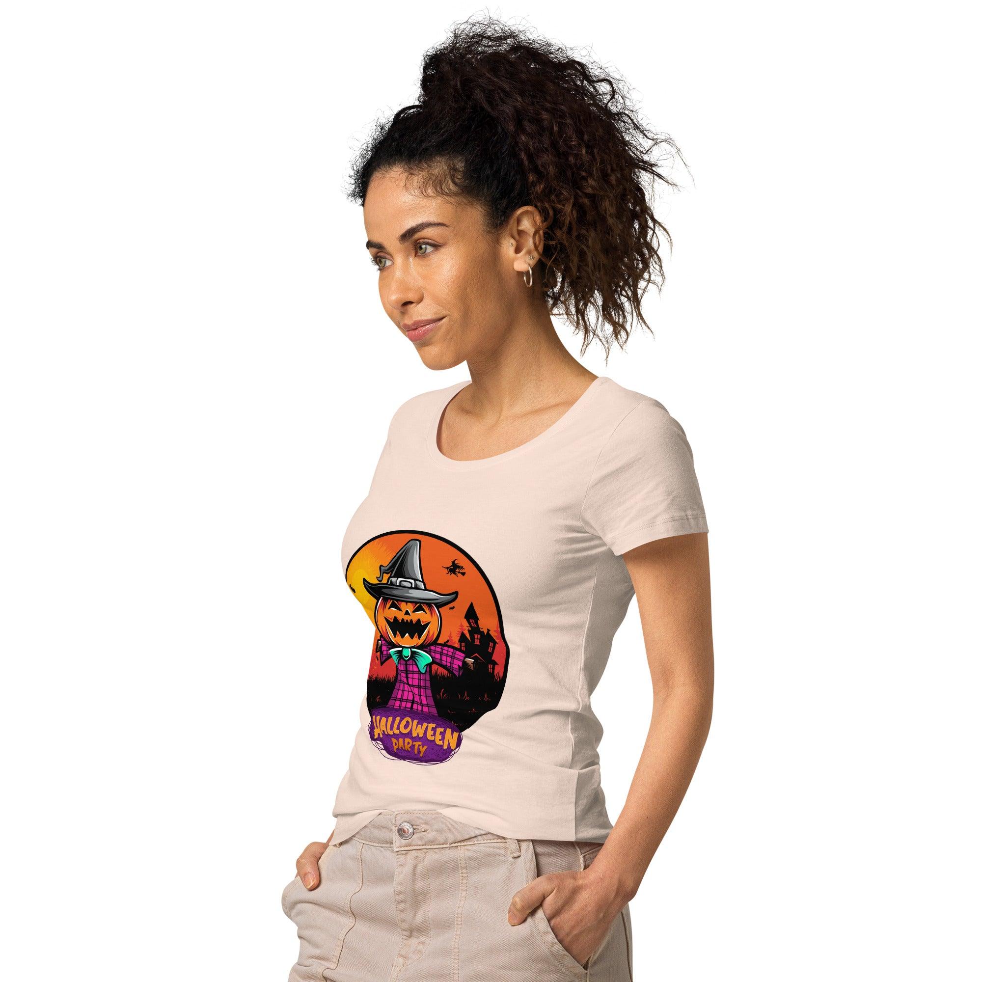Sustainable and stylish, this women's Halloween potion tee blends eco-conscious fashion with witchy elegance.