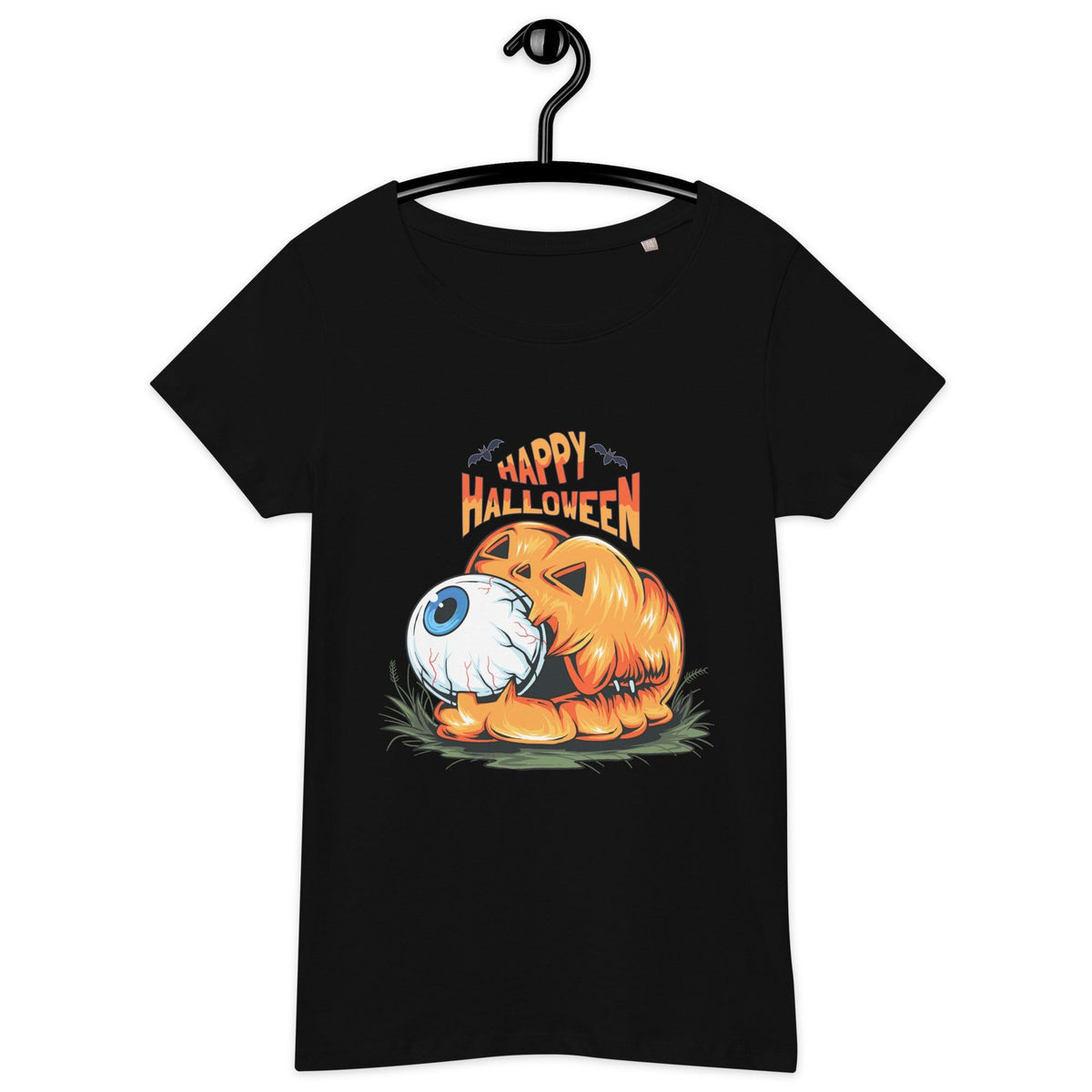 Organic Halloween Harvest Moon tee for women, perfect for a magical Halloween look.