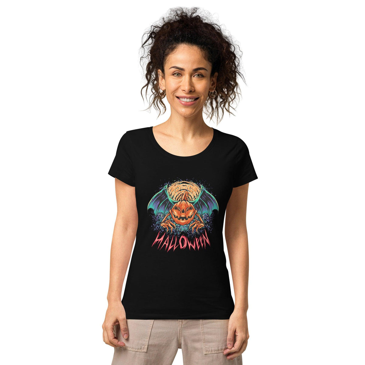 Organic Halloween Moon Phases Women's Tee Celestial Allure - Beyond T-shirts