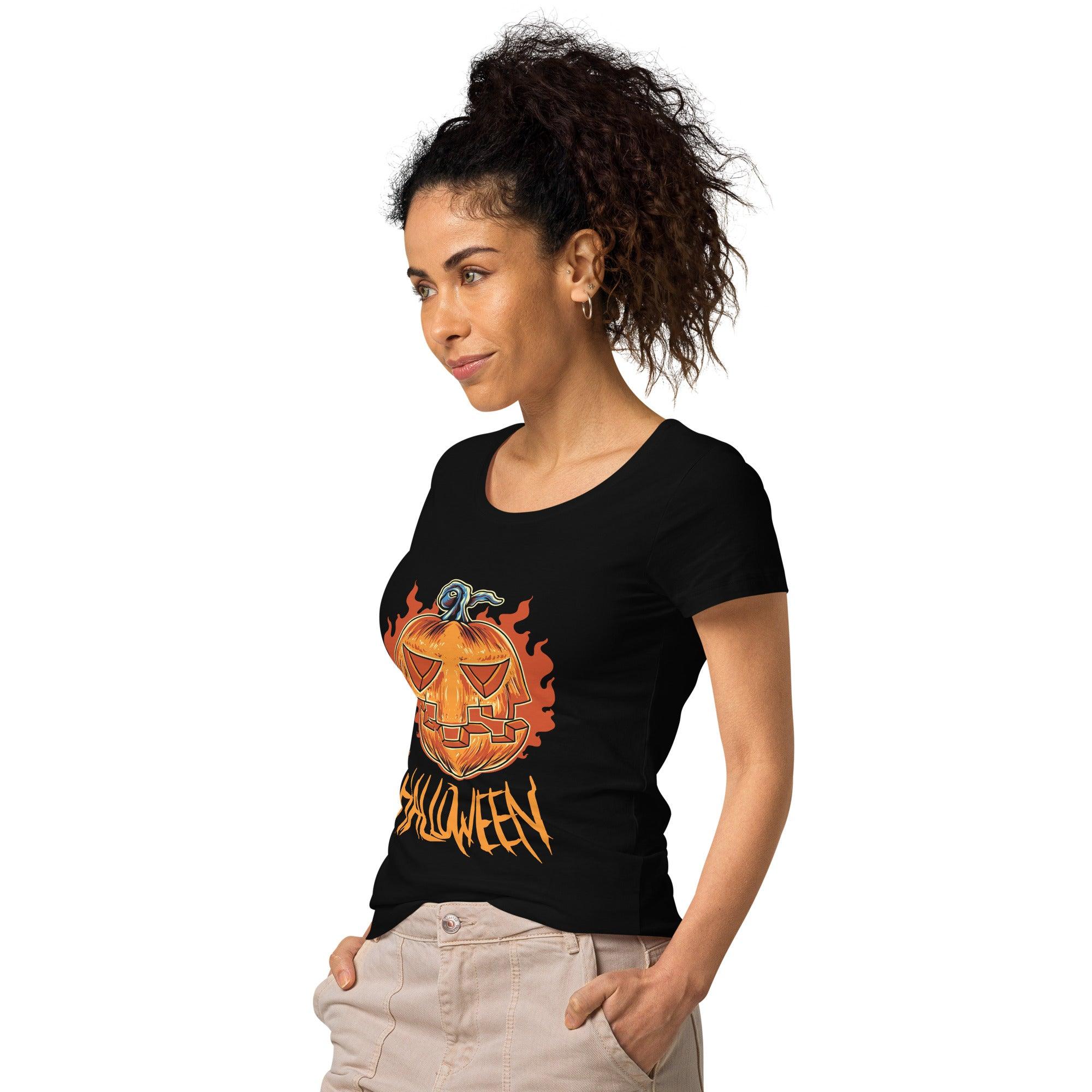 Halloween Witch Hat Women's Organic Tee Spellbinding Chic - Beyond T-shirts