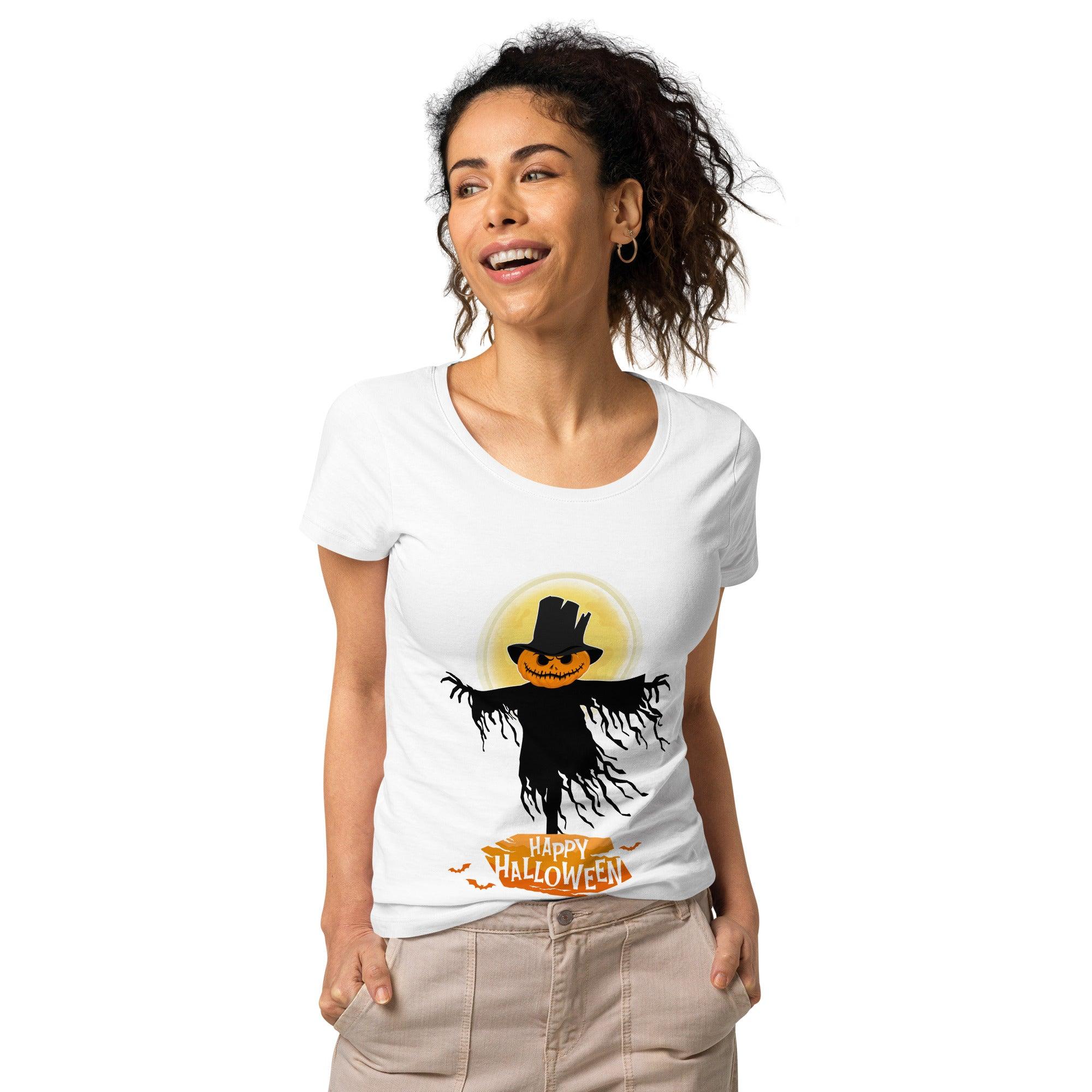 Women's Organic Halloween Haunted House Tee Spine Chilling Fun - Beyond T-shirts