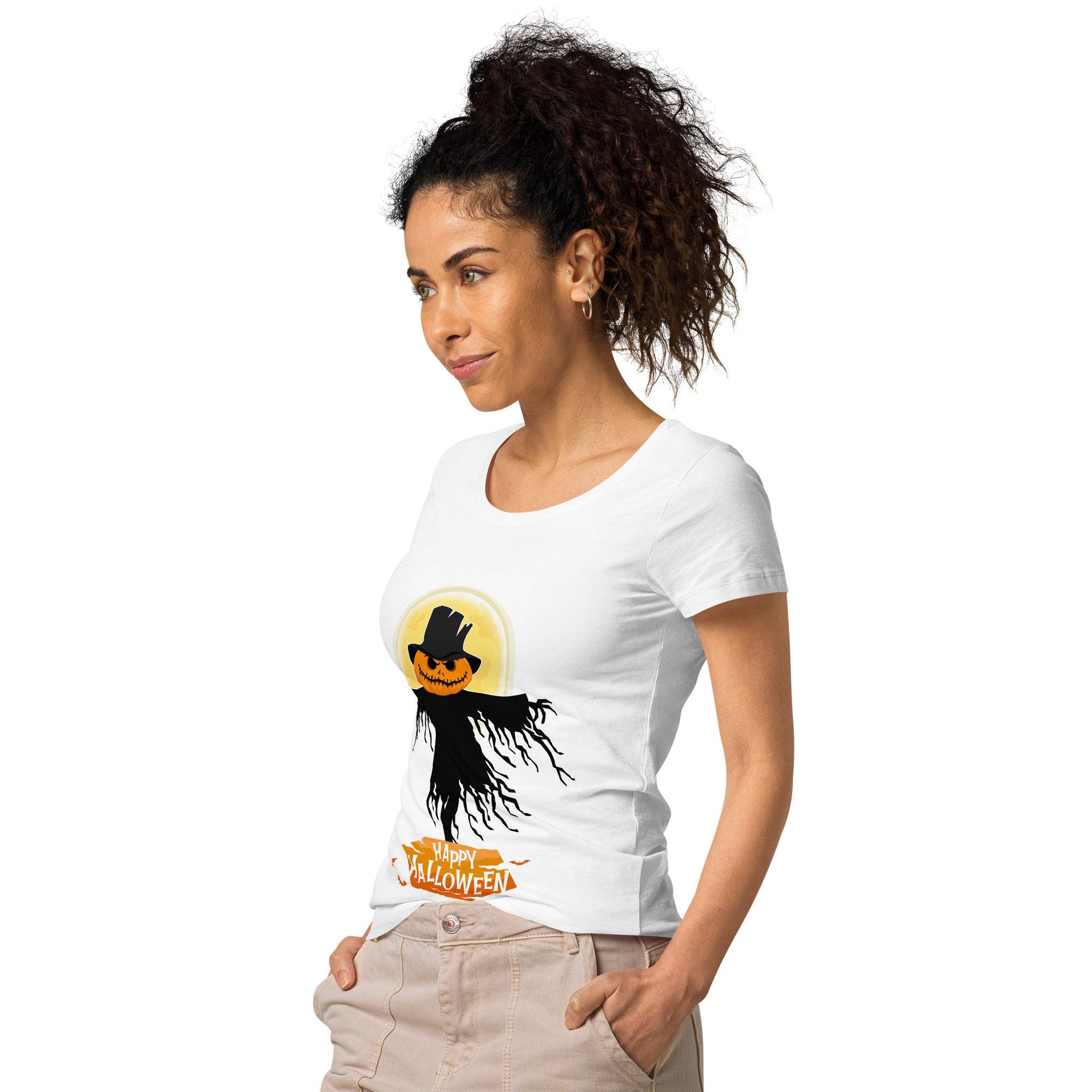 Women's Organic Halloween Haunted House Tee Spine Chilling Fun - Beyond T-shirts