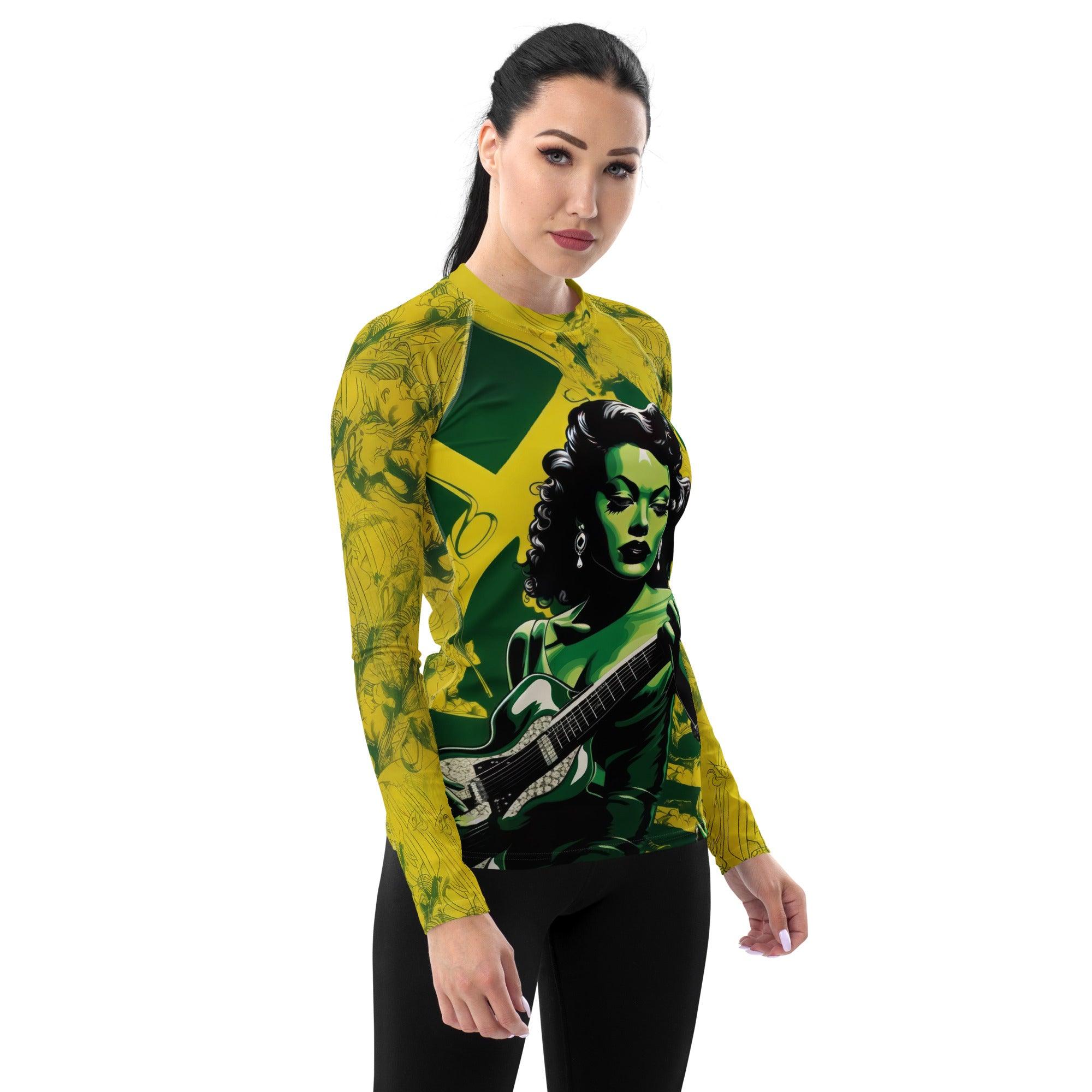 Unique Women's Rash Guard - Guitar Inspired Swimwear