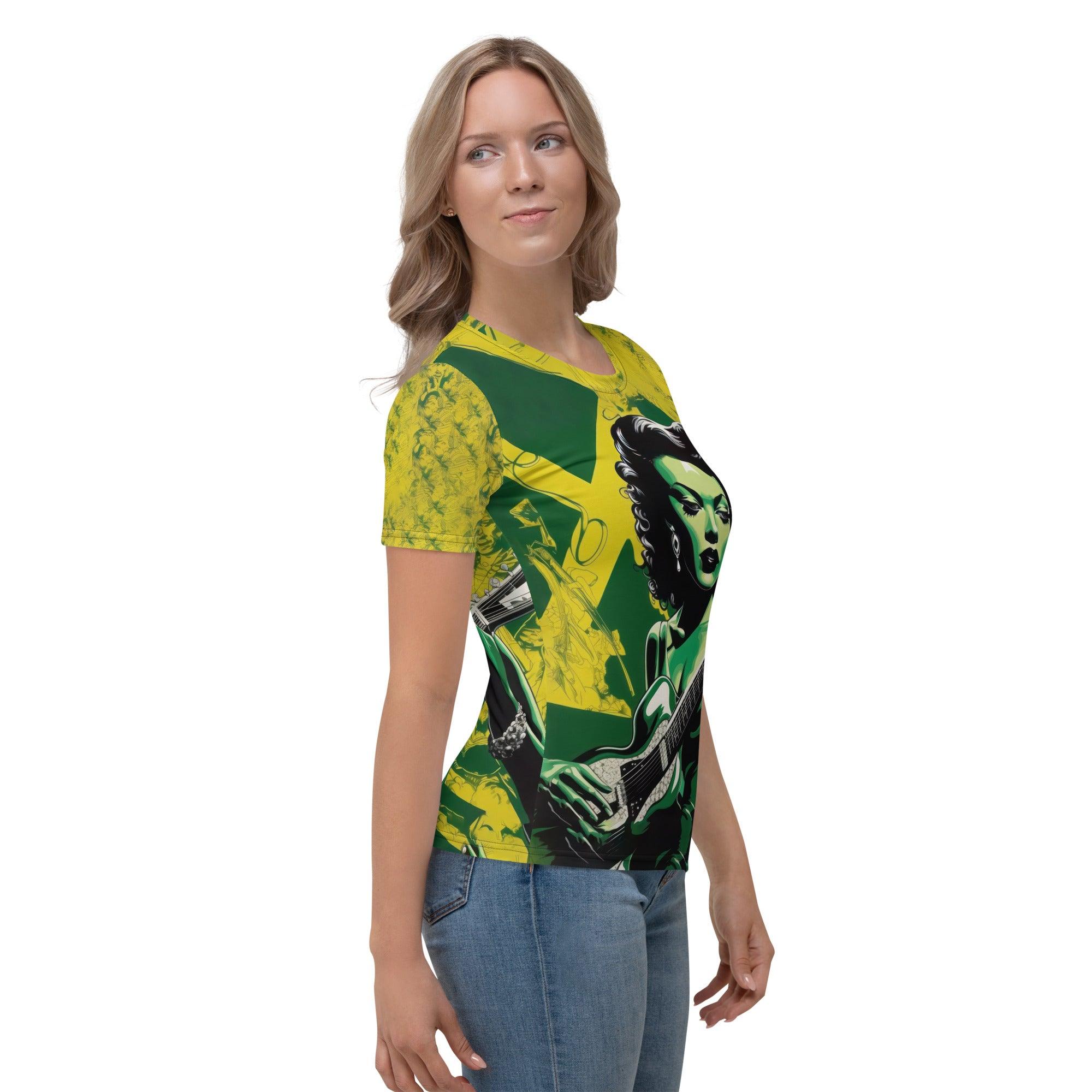 Women's T-Shirt Featuring Guitar Design - Stylish Apparel