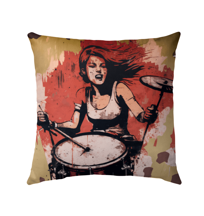 A Rhythm All Her Own Outdoor Pillow - Beyond T-shirts