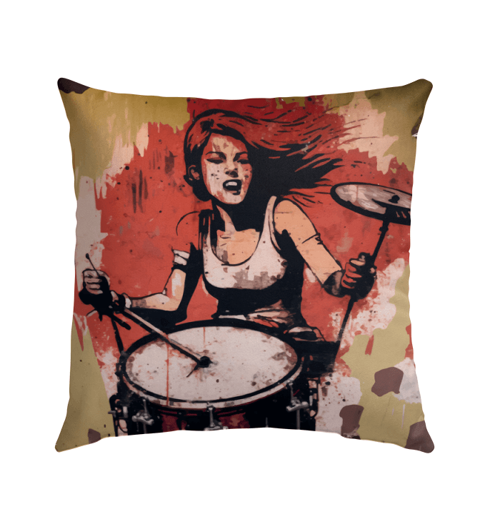 A Rhythm All Her Own Outdoor Pillow - Beyond T-shirts