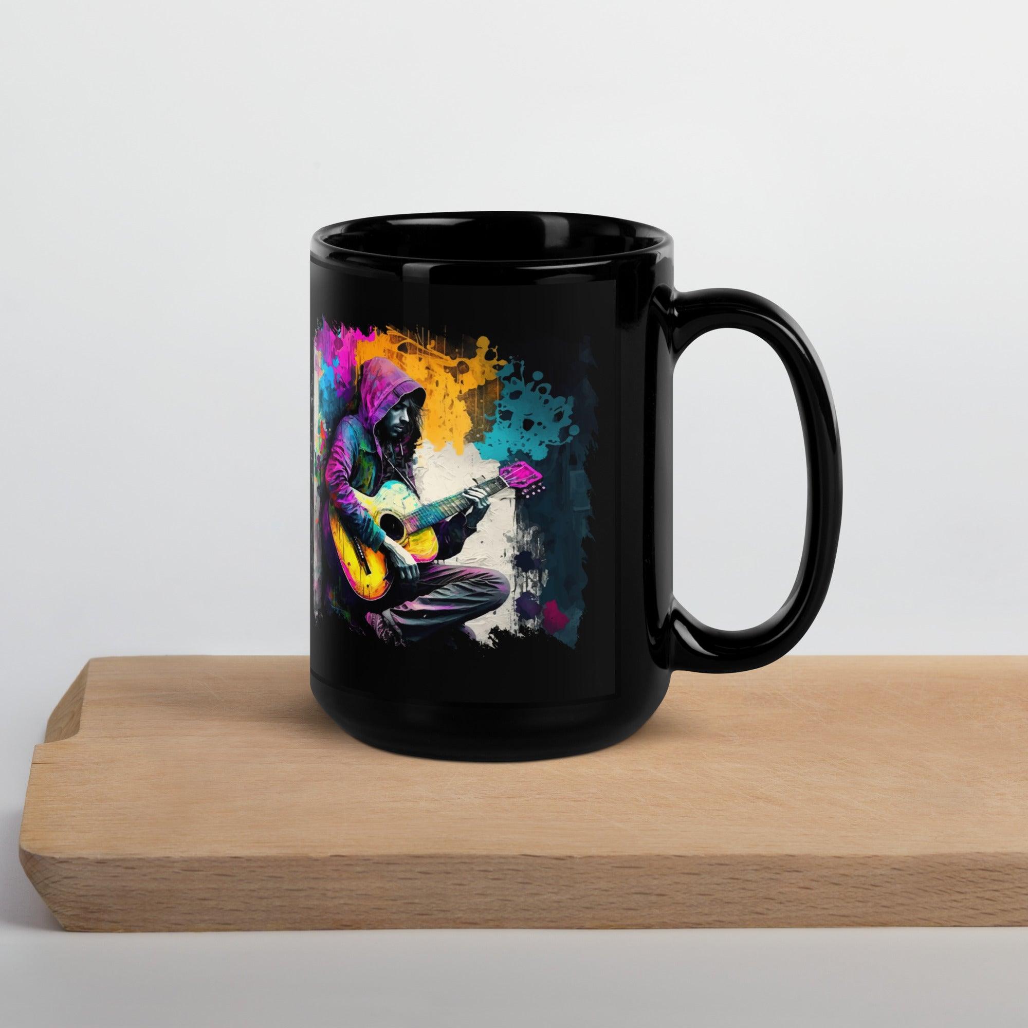 Ain't No Party Without Guitar Black Glossy Mug - Beyond T-shirts