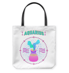 Aquarius Basketweave Tote Bag | Zodiac Series 1 - Beyond T-shirts