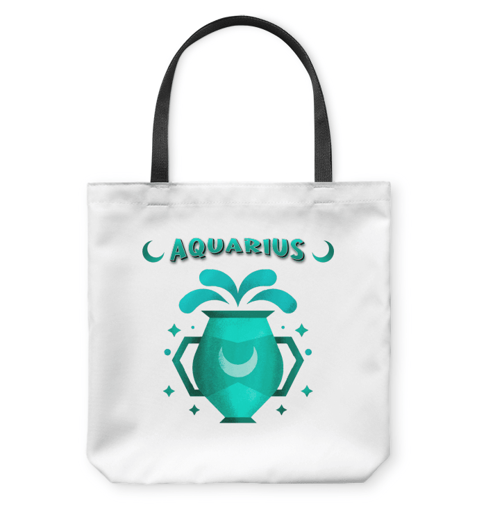 Aquarius Basketweave Tote Bag | Zodiac Series 2 - Beyond T-shirts
